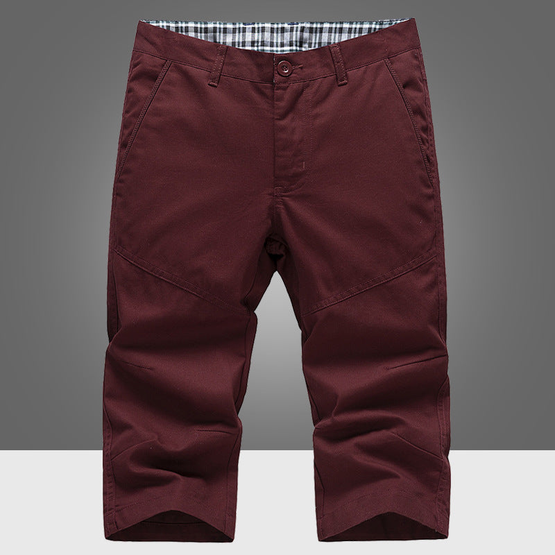 Summer cotton men's pants youth five-point pants straight pants men's casual pants outdoor beach shorts 1819