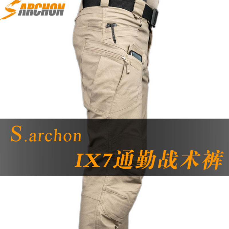 IX7 tactical pants men's elastic special forces camouflage trousers outdoor sports overalls loose training pants