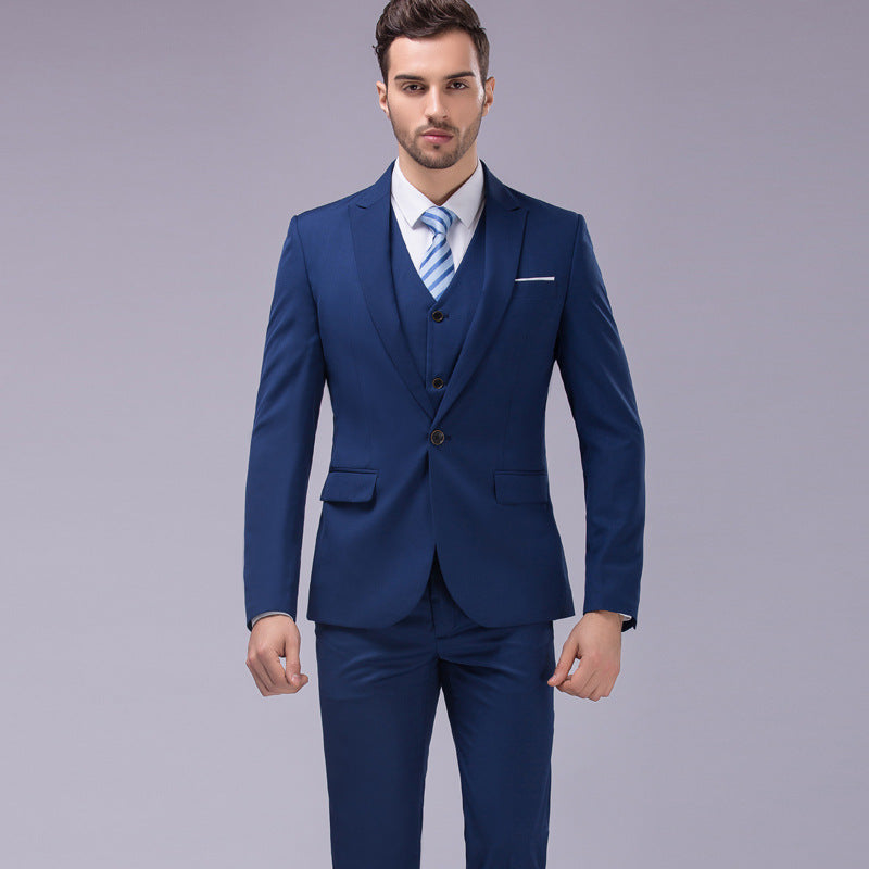 Amazon's cross-border hot-selling men's Korean-style slim-fit suit suit men's large size business casual groom's dress suit