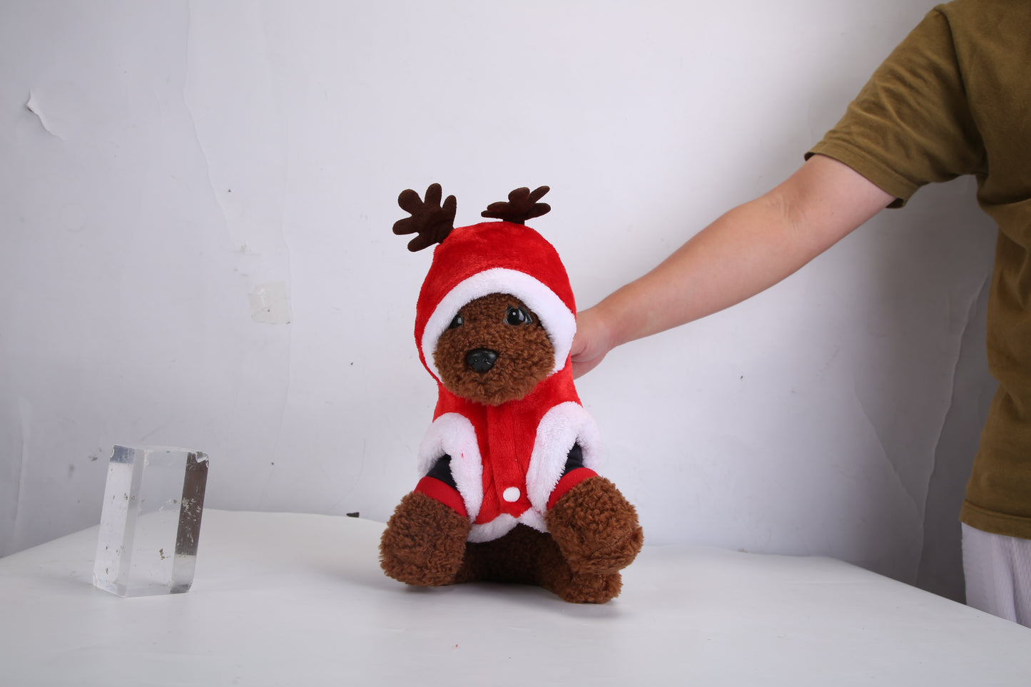1Pc Pet Christmas Clothes Santa Claus Reindeer Antlers Costume