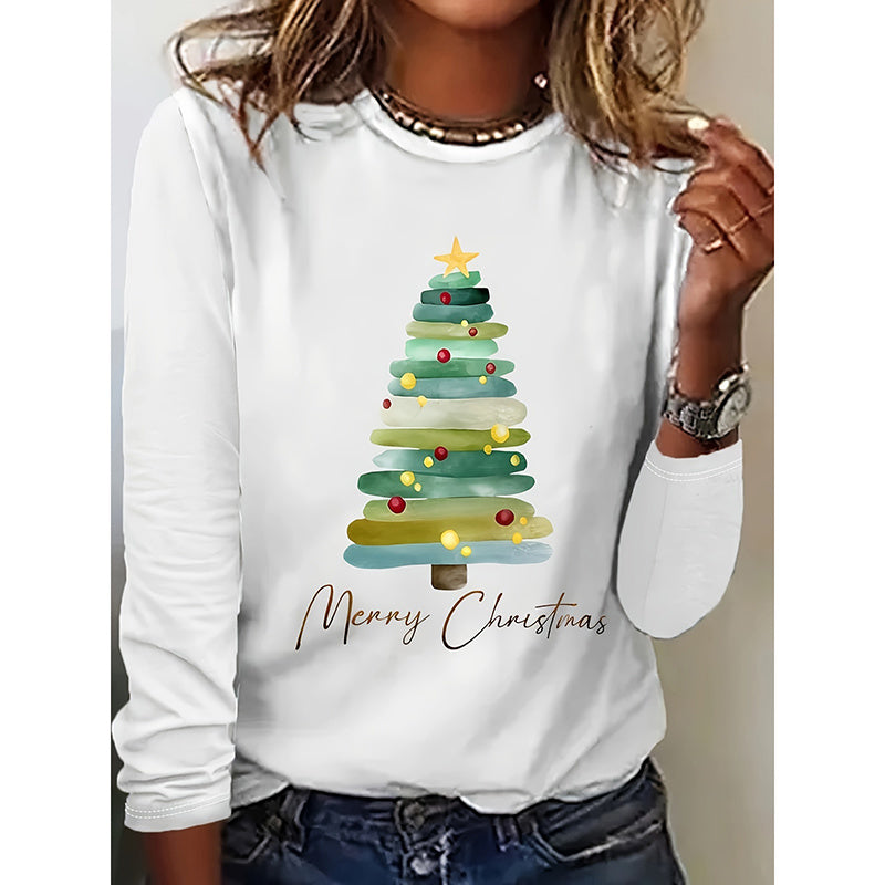 Women's Long Sleeve Merry Christmas T-Shirt