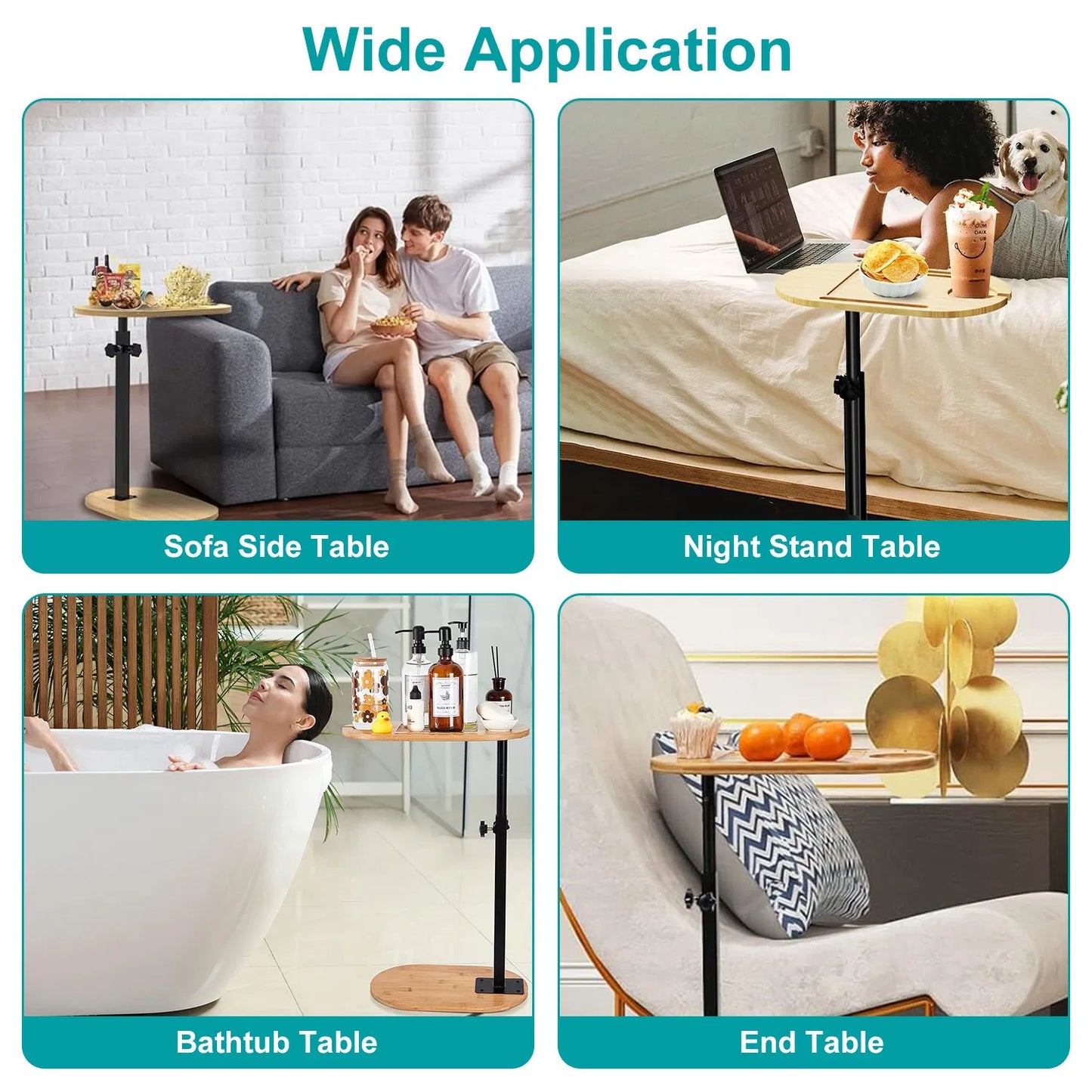 Liftable Bath Tub Table Tray