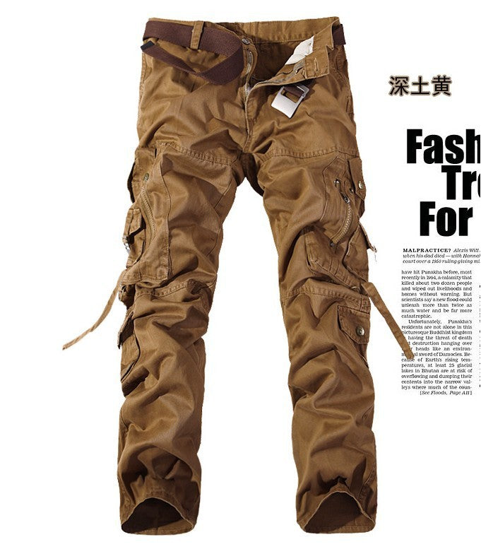 Cross-border e-commerce hot selling loose large size multi-pocket washed overalls for men outdoor large size casual pants