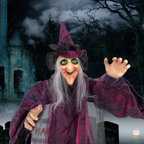 71in Life Size Hanging Witch Talking Halloween Everyday Decoration