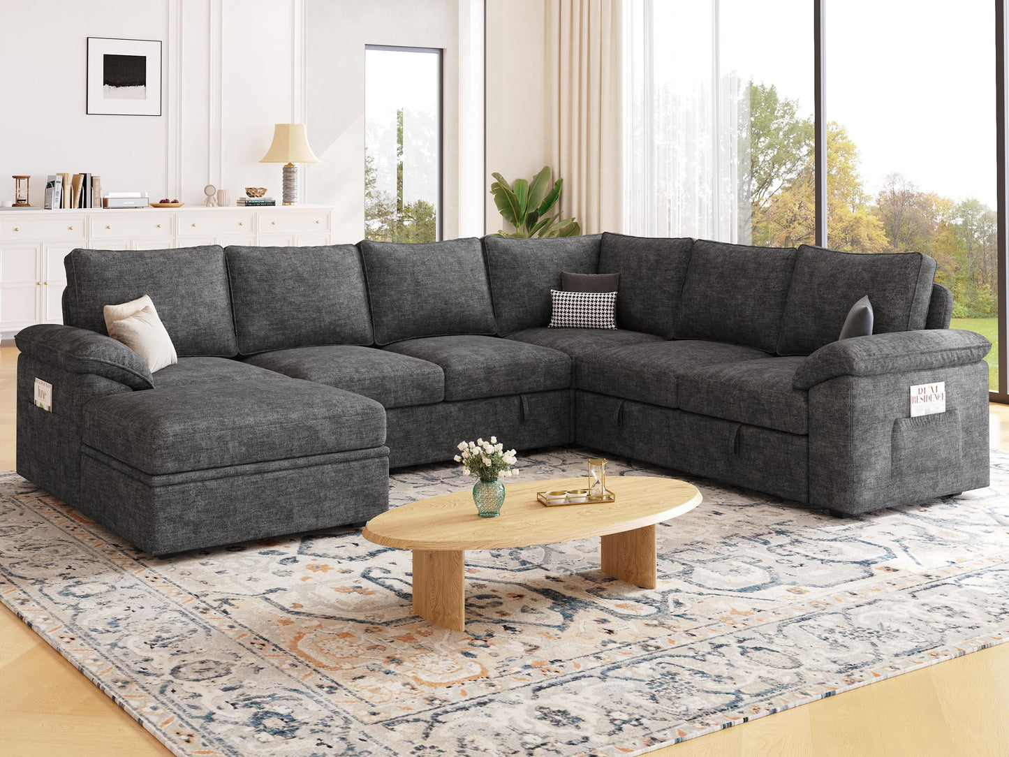Sectional Sofa Sleeper with Pull Out Bed