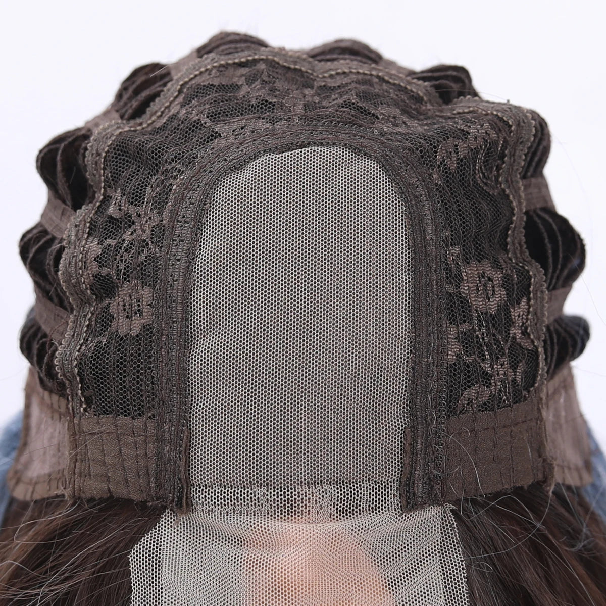 28-Inch Light Blue Highlights Micro-Volume Natural Bang Wig