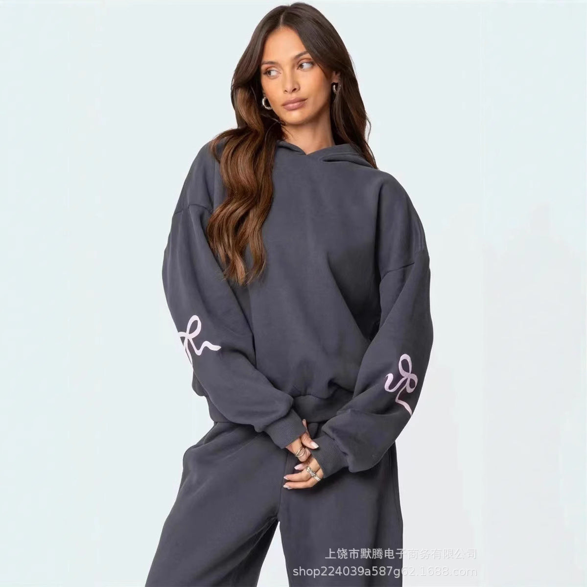 2024 new fashion brand cross-border no hood rope no trouser legs women's large size sweatshirt