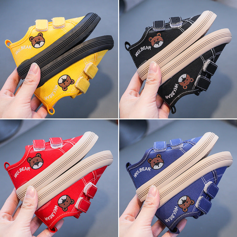Children's shoes wholesale children's canvas shoes girls' skate shoes small and medium children's Velcro male baby kindergarten soft-soled indoor shoes