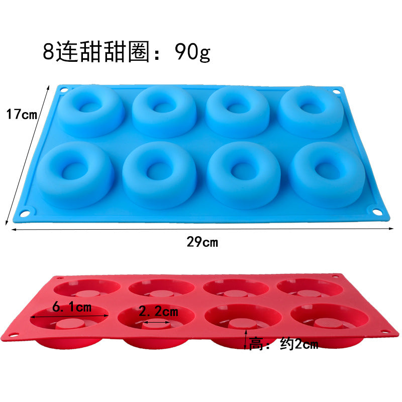Large 6 with 8 with 18 Silicone Donut Mold Macaron Circle Cookie Cake Baking Silicone Mold