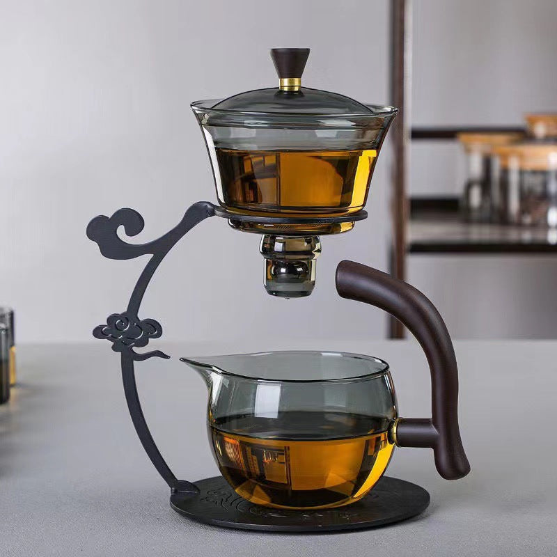 Semi-automatic glass tea set set lazy tea set lazy tea maker office glass all-in-one tea maker