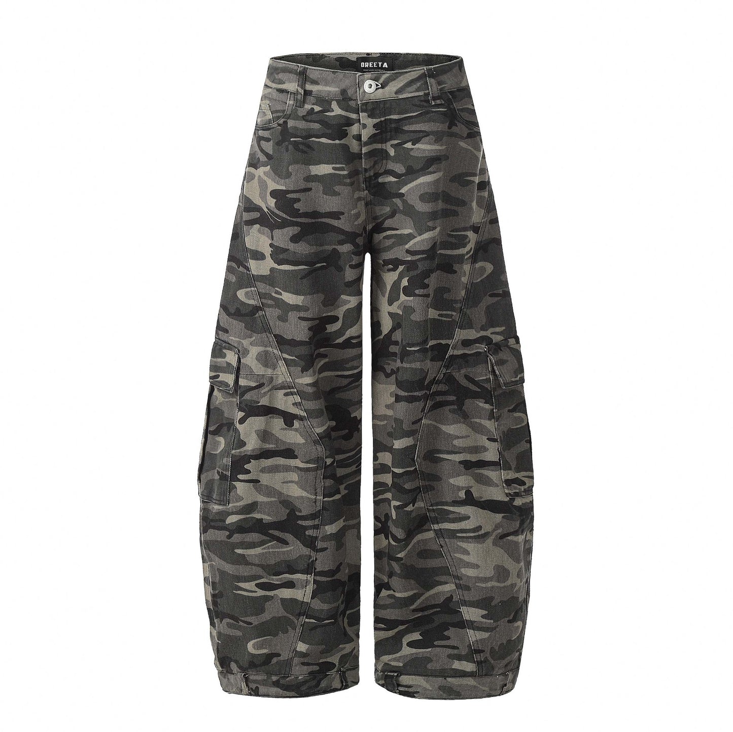 OREETA丨American retro wide-leg camouflage pants machete overalls wear-resistant and dirt-resistant high street casual pants for men and women