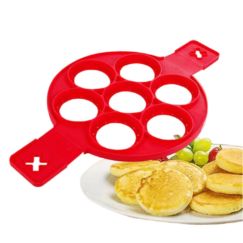Silicone four-hole seven-hole omelette maker Multifunctional 7-hole round star heart-shaped pancake maker breakfast baking mold