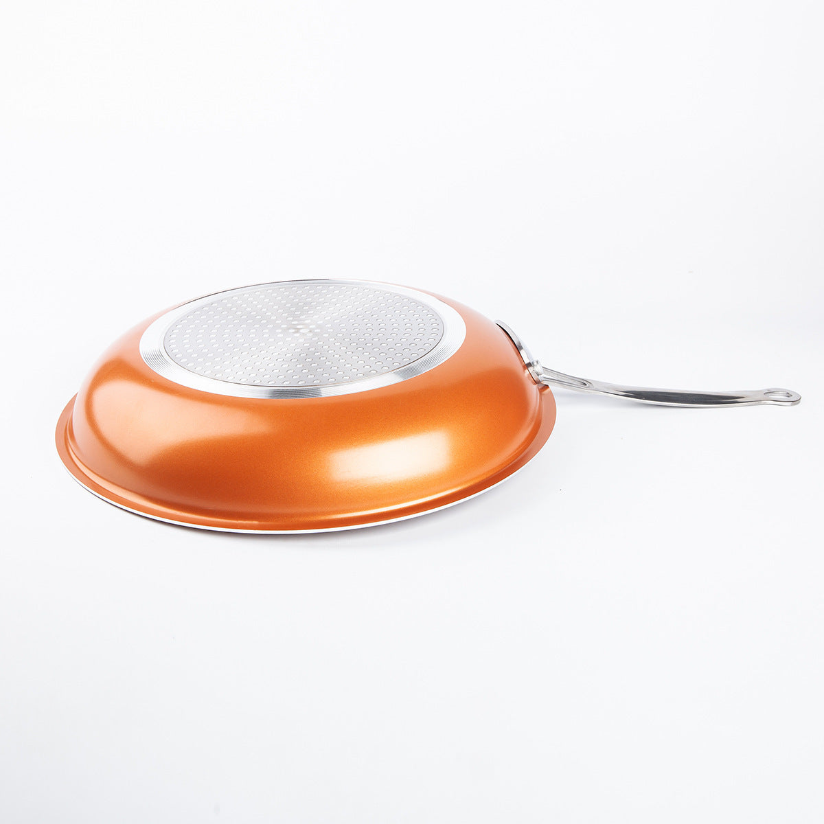 Copper pan copper non-stick pan multi-size round pan aluminum alloy pressed l pan with double bottom