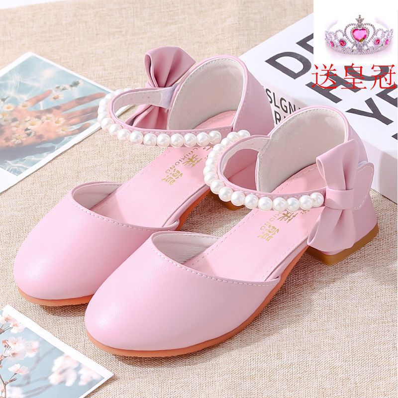 Princess shoes, crystal shoes, girls' flat-soled children's autumn shoes, little princess soft-soled shoes, host catwalk dress performance shoes