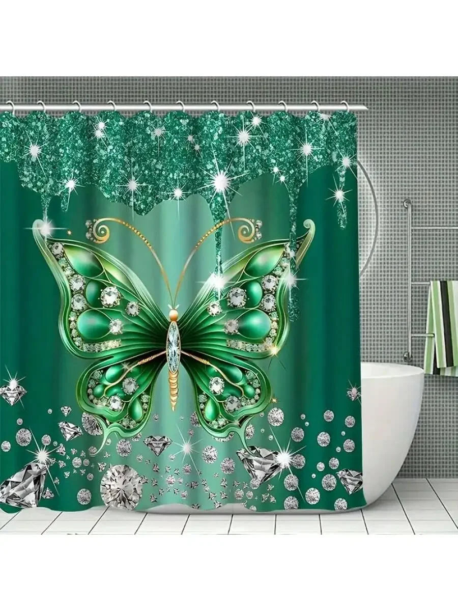 Green Butterfly Bathroom Set