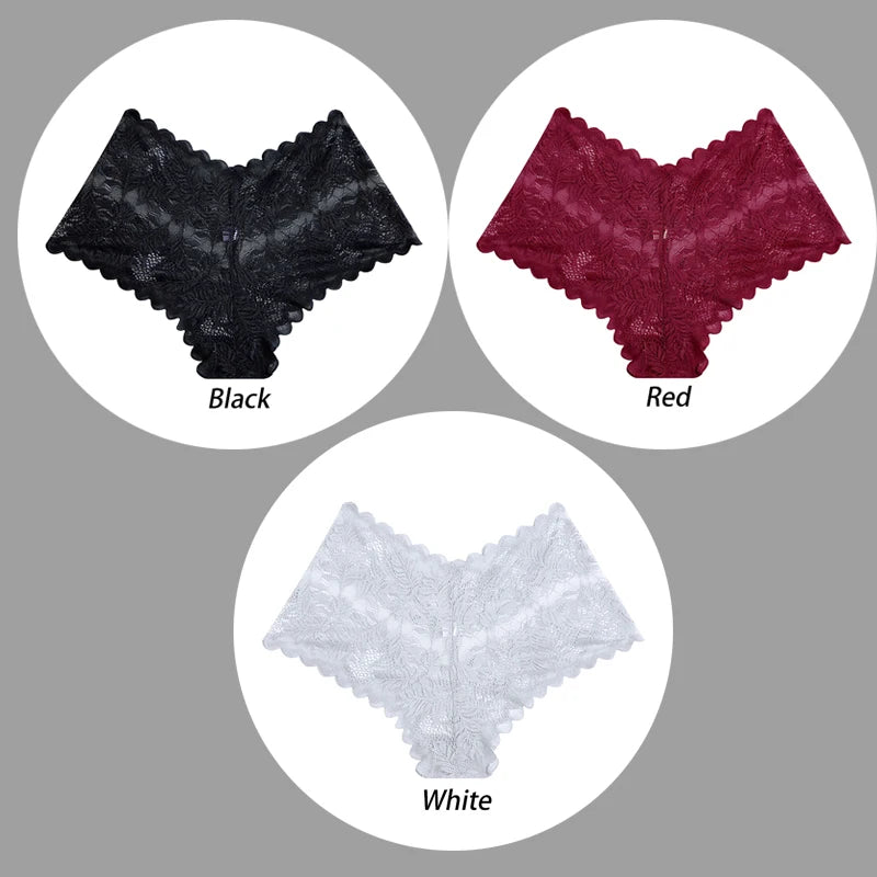 3PCS Underwear Sexy Lace Women Panties