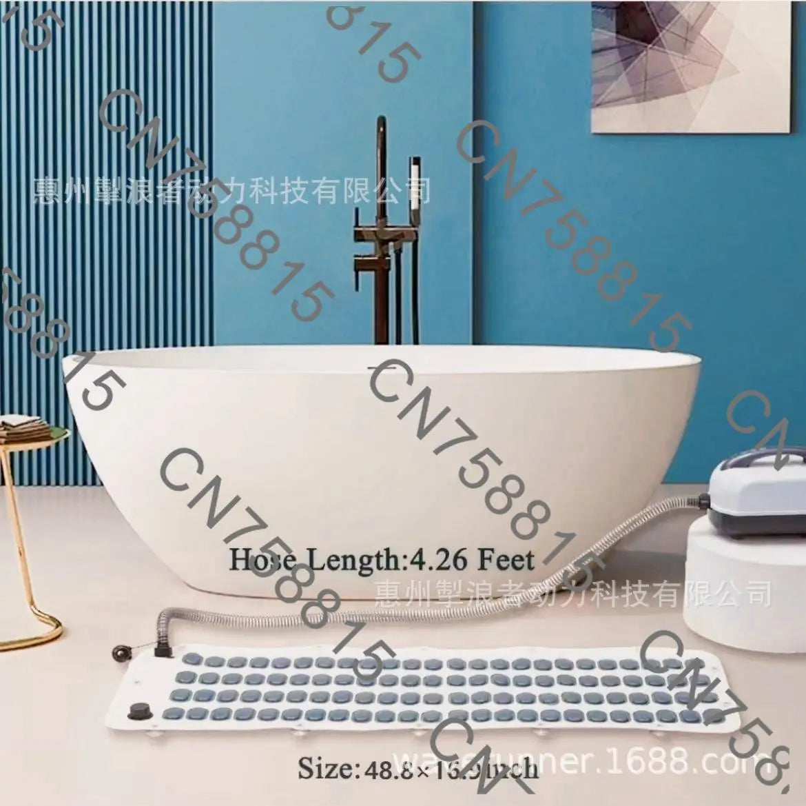 Wireless Remote Control Bubble Bath Massage Spa With Mat