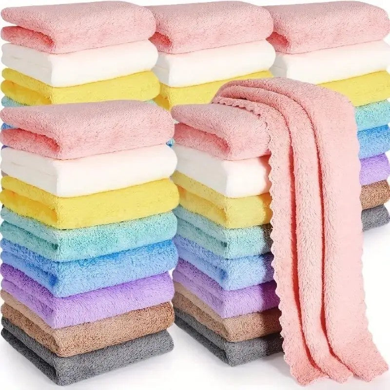 20 Solid Color Towels, Super Absorbent & Quick-drying, Suitable For Home, Office And Travel