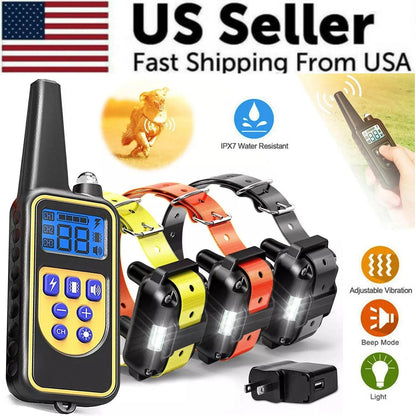 3000 FT Dog Training Collar Rechargeable Remote