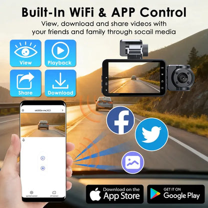 3 Channel Car Dash Cam With 32G MMC Card