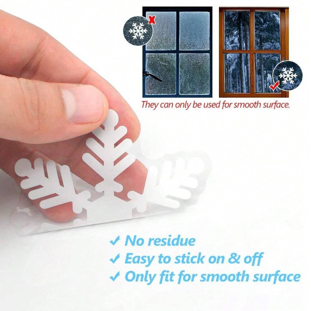 135Pcs Christmas Window Clings Snowflakes Decals