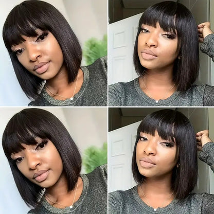 Brazilian Remy Short Hair, Black Human Hair Wig