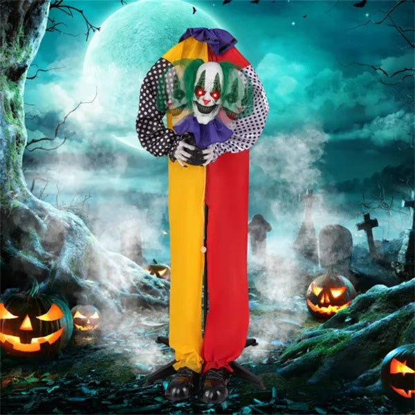 4.5FT Halloween Clown Decoration With LED Eyes And Phrase Recording
