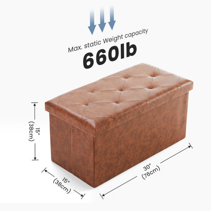 Foldable Storage Ottoman Bench