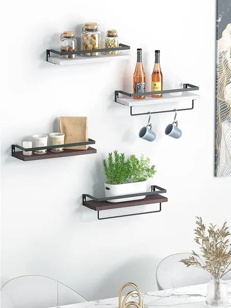 Floating Bathroom Shelf With Towel Rail