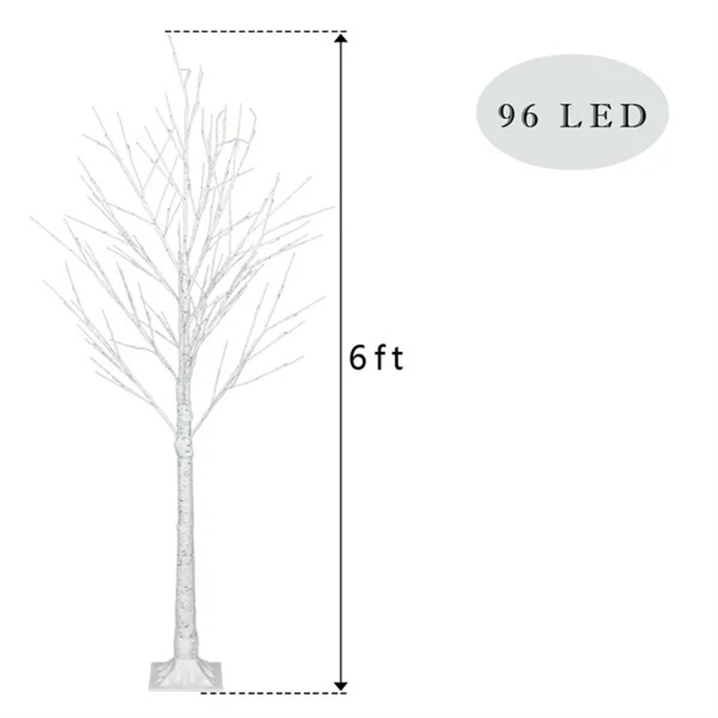 6 Feet 96 LED Lighted Birch Tree