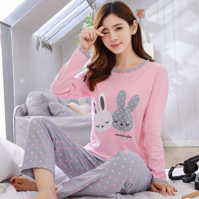 New spring, autumn and winter girls pajamas cartoon cute casual trousers long-sleeved home clothes suits one piece factory wholesale