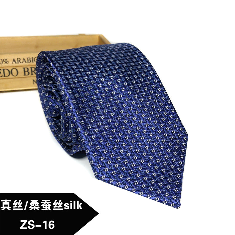 New silk tie Mulberry silk men's 8cm dress business yarn-dyed jacquard factory spot wholesale logo