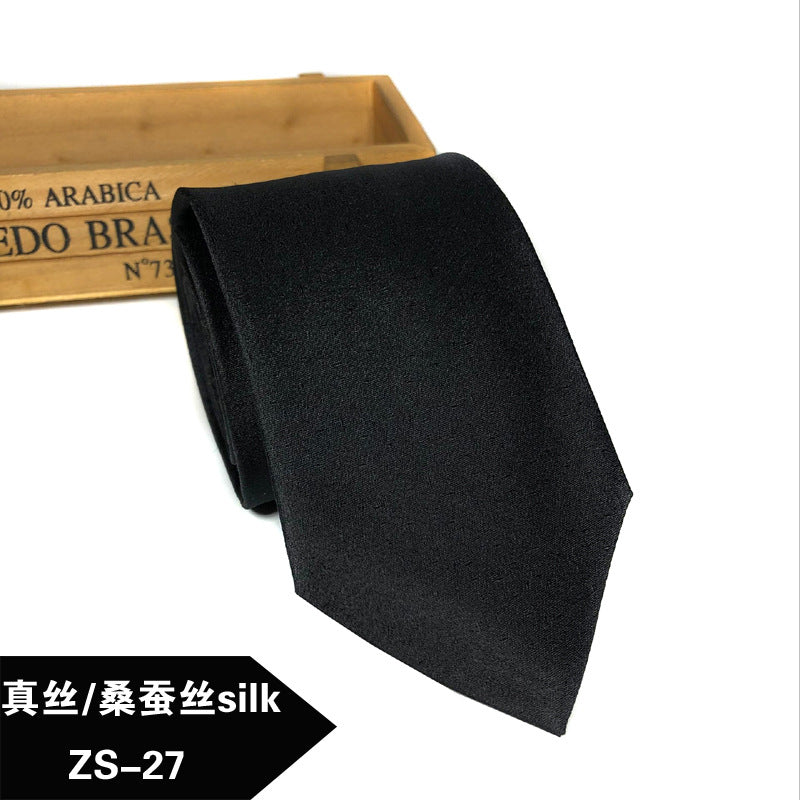 New silk tie Mulberry silk men's 8cm dress business yarn-dyed jacquard factory spot wholesale logo