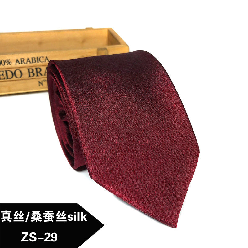 New silk tie Mulberry silk men's 8cm dress business yarn-dyed jacquard factory spot wholesale logo