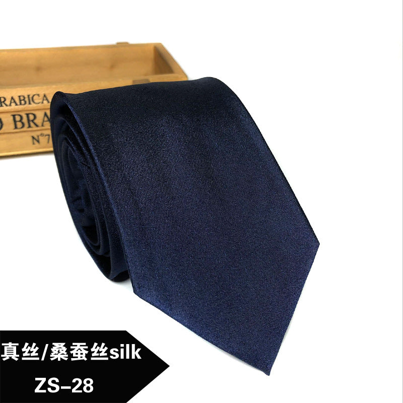 New silk tie Mulberry silk men's 8cm dress business yarn-dyed jacquard factory spot wholesale logo