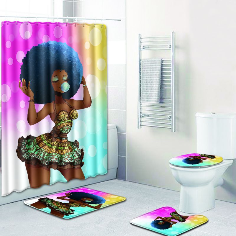 Shower curtain mat set