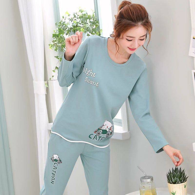 New spring, autumn and winter girls pajamas cartoon cute casual trousers long-sleeved home clothes suits one piece factory wholesale