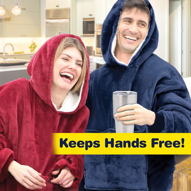 TV products huggle hoodie lazy pullover TV blanket outdoor cold clothing hooded fleece warm clothing