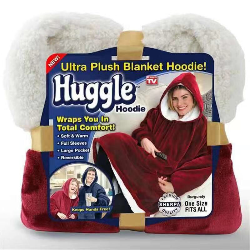 TV products huggle hoodie lazy pullover TV blanket outdoor cold clothing hooded fleece warm clothing