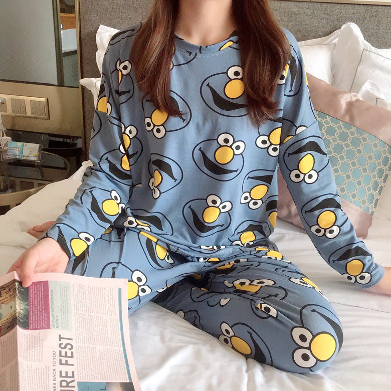 New spring, autumn and winter girls pajamas cartoon cute casual trousers long-sleeved home clothes suits one piece factory wholesale