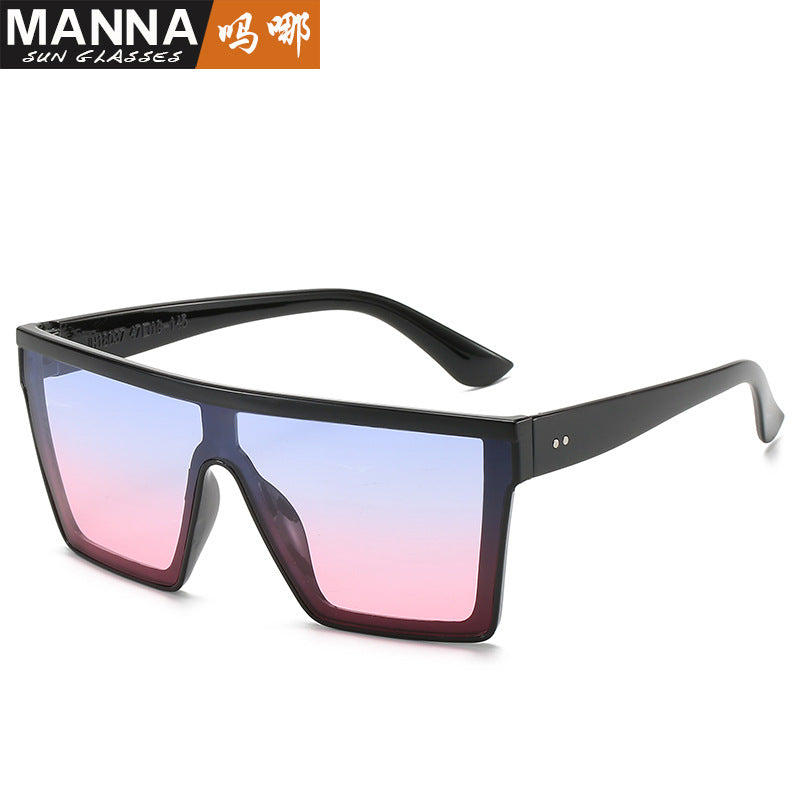 Cross-border fast selling fashion sunglasses bright black fashion trend sunglasses men and women exaggerated ocean lens glasses