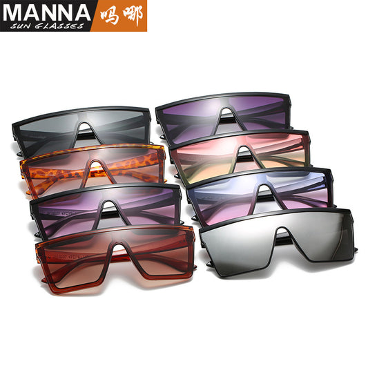 Cross-border fast selling fashion sunglasses bright black fashion trend sunglasses men and women exaggerated ocean lens glasses