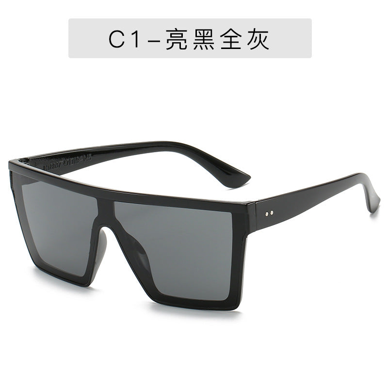 Cross-border fast selling fashion sunglasses bright black fashion trend sunglasses men and women exaggerated ocean lens glasses