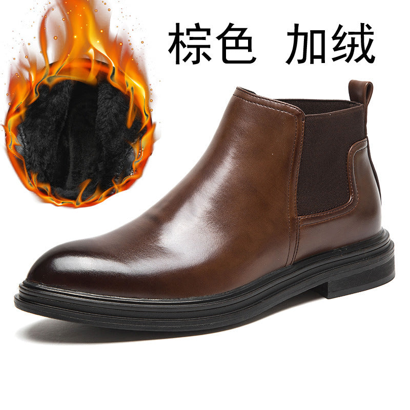 Large size cross-border pointed Chelsea boots British sets of leather boots business men's boots one generation model S08-A