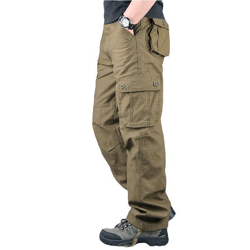Cross-border export foreign trade multi-pocket men's workwear trousers loose trousers plus size plus size labor protection casual straight trousers