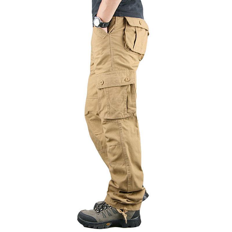 Cross-border export foreign trade multi-pocket men's workwear trousers loose trousers plus size plus size labor protection casual straight trousers
