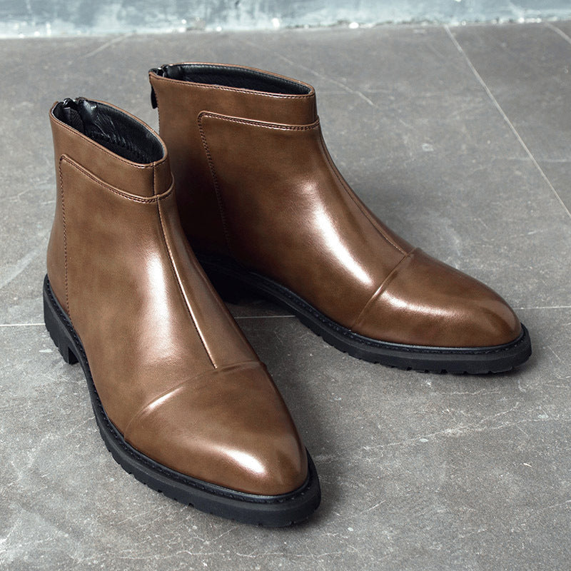 Large size cross-border pointed Chelsea boots British sets of leather boots business men's boots one generation model S08-A