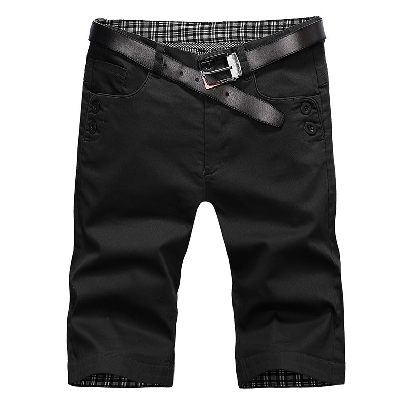 Summer cotton men's pants youth five-point pants straight pants men's casual pants outdoor beach shorts 1819