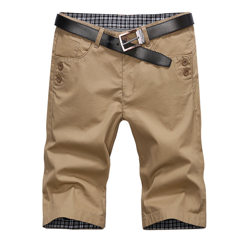 Summer cotton men's pants youth five-point pants straight pants men's casual pants outdoor beach shorts 1819