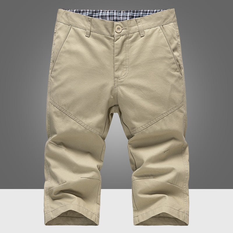 Summer cotton men's pants youth five-point pants straight pants men's casual pants outdoor beach shorts 1819